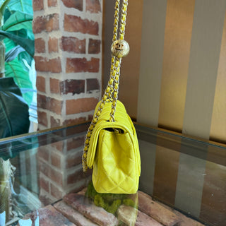 CHANEL Yellow Pearl Crush Mini Crossbody