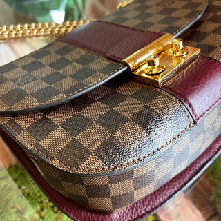 LOUIS VUITTON Wight Damier Ebene Bordeaux Canvas Shoulder Bag