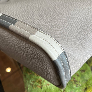 FENDI Selleria Gray Leather Tote Bag