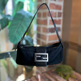 FENDI Black Nylon Vintage Shoulder Bag