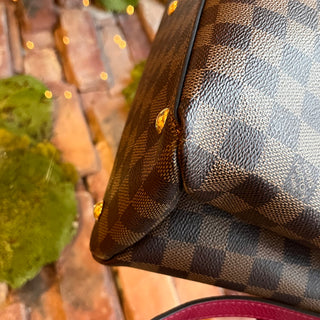 LOUIS VUITTON Riverside Lie De Vin Damier Canvas Tote Bag