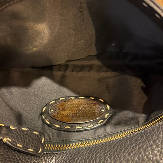 FENDI Selleria Mama Baguette Black Studded Leather Shoulder Bag