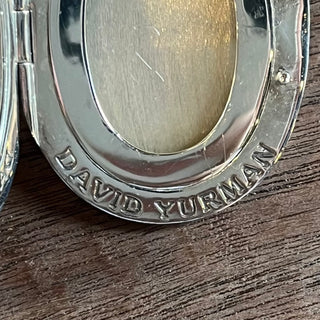DAVID YURMAN Oval Sterling Silver 18K Gold Cable Lock It Pendant