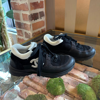 CHANEL Interlocking CC Logo Mesh Sneakers SZ 36.5