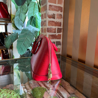 LOUIS VUITTON Alma PM Red Epi Leather Top Handle Bag