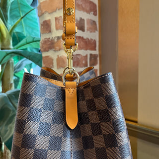LOUIS VUITTON Neonoe MM Safron Damier Ebene Canvas Bucket Bag