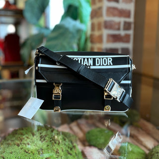 CHRISTIAN DIOR Diorcamp Black Smooth Calfskin Shoulder Bag