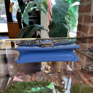 CHRISTIAN DIOR Miss Dior Blue Cannage Quilted Wallet on Chain
