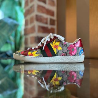 GUCCI Red Green Flora GG Supreme Web Ace Sneakers SZ 38 (US 8)