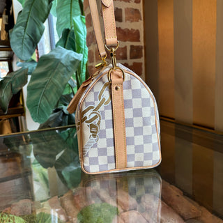 LOUIS VUITTON Speedy Bandoulière 25 Damier Azur Nautical Canvas Satchel