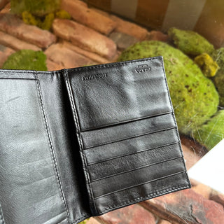 PRADA Lambskin Nylon Bifold Triangle Enamel Wallet