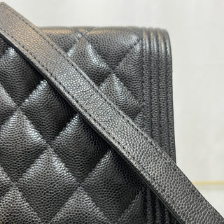 CHANEL Wallet on Chain Black Quilted Caviar Leather Shoulder Bag