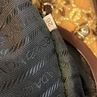 PRADA Mini Beige Metallic Brocade Evening Bag