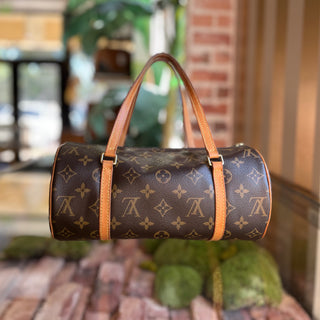 LOUIS VUITTON Papillon 26 Brown Vintage Monogram Canvas Satchel