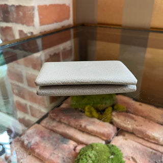 HERMES Calvi Beige Leather Card Case