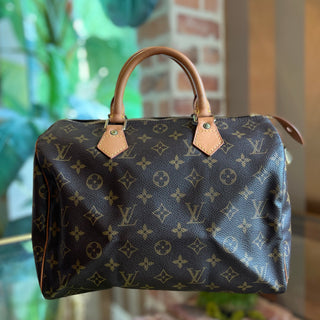 LOUIS VUITTON Speedy 30 Brown Monogram Canvas Satchel Bag