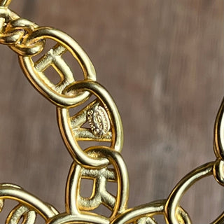 CHANEL CC Gold Chain Chanel Paris Lettering Brooch