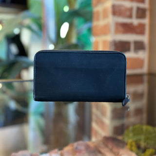 PRADA Black Nylon Zip Around Wallet