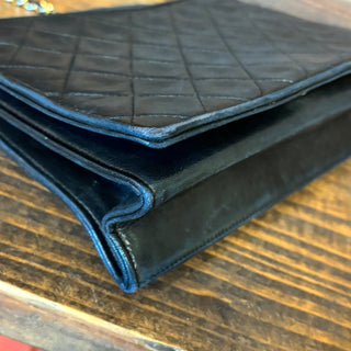 CHANEL Flap Black Quilted Lambskin Vintage Shoulder Bag