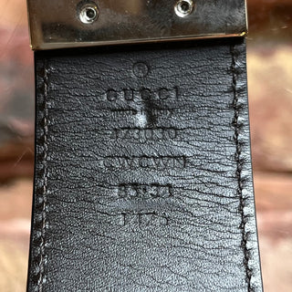GUCCI Guccissima Reversible Black/Brown Leather Belt SZ 85/34