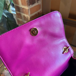 VERSACE Dark Fuchsia Quilted La Medusa Chain Crossbody