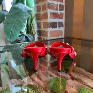 BALENCIAGA Cagole Red Patent Leather Kitten Heels SZ36(6US)