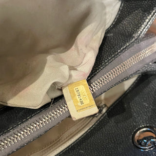 CHANEL Timeless Accordion Gray Caviar Leather Tote Bag
