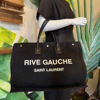 SAINT LAURENT Rive Gauche Canvas Tote