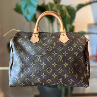 LOUIS VUITTON Speedy 30 Brown Monogram Canvas Satchel