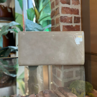JIMMY CHOO Milla Beige Patent Leather Clutch