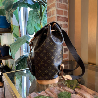 LOUIS VUITTON Montsouris GM Brown Monogram Canvas Drawstring Backpack