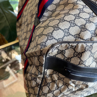 GUCCI Vintage Foldable Black GG Monogram Canvas Duffle Bag Pouch