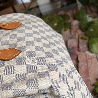 LOUIS VUITTON Speedy 30 Damier Azur Canvas Satchel