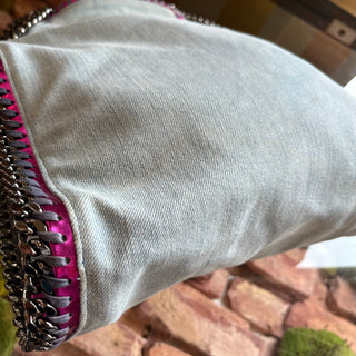 STELLA MCCARTNEY Falabella Denim Tote Pink Trim Bag