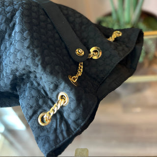 GUCCI Black Embroidered GG Sling Bag