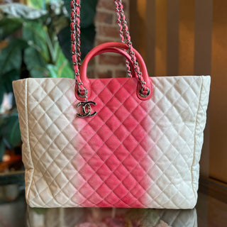 CHANEL Shiva Large Cream Rose Ombre Caviar Leather Shopping Tote Bag TS3841