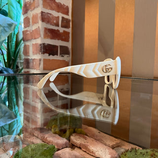GUCCI GG0808S 002 Cat3 Cream Acetate Oversized Sunglasses