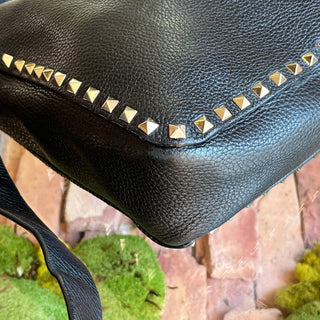 VALENTINO Pebbled Leather Rockstud Flat Crossbody Bag