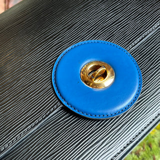 LOUIS VUITTON Friedland Pochette Black Blue Epi Leather Shoulder Bag