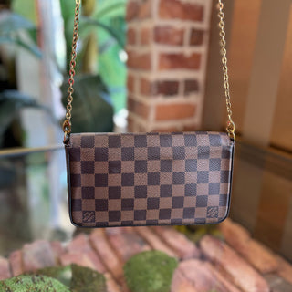 LOUIS VUITTON Felicie Pochette Damier Ebene Canvas Crossbody