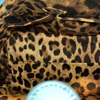 DOLCE&GABBANA Sicily Blue Dauphine Calfskin Leather Top Handle