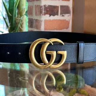 GUCCI GG Marmont Black Leather Belt 95/38(10US)