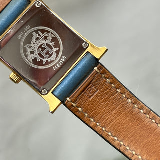 HERMES HH1.201  Blue Gold Plated H Quartz Ladies Watch