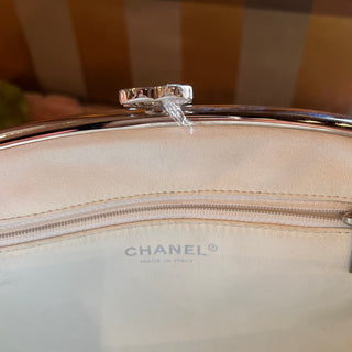 CHANEL Timeless White Perforated Leather Clutch Bag