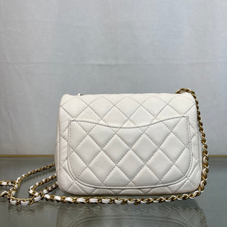 CHANEL White Quilted Mini Pearl Crush Flap Crossbody