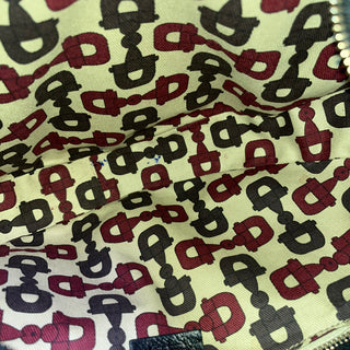 GUCCI Black Guccissima Half Moon Bamboo Ring Hobo Bag