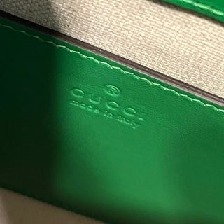 GUCCI Slim Chain Large Green Calfskin GG Matelasse Shoulder Bag