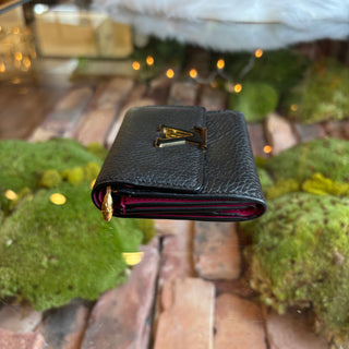 LOUIS VUITTON Capucines XS Wallet Black/ Pink Taurillion