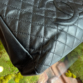 CHANEL GST Grand Shopper Black Caviar Leather Quilted Tote