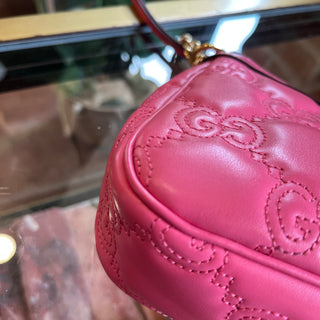 GUCCI GG Matelasse Rhodamine Pink Calfskin Chain Shoulder Bag TS3856